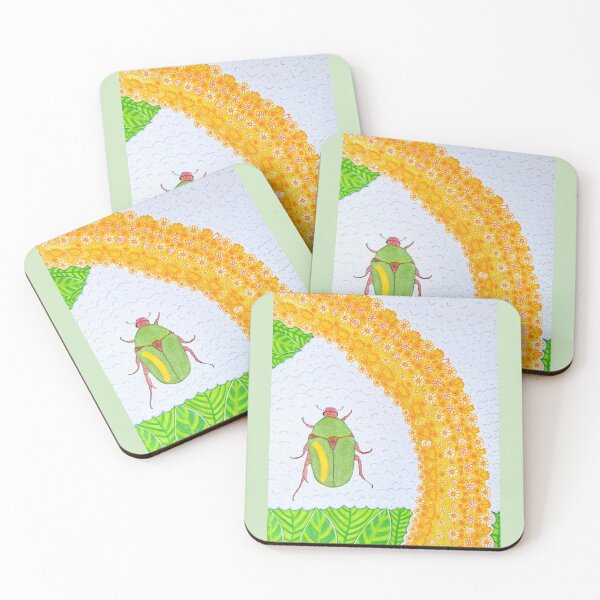 Item preview, The emerald beetle and the floral rainbow  designed and sold by Anna-Art-Studio.