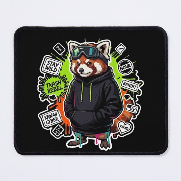 Item preview, Kawaii Cyber Red Panda Streetwear Urban art designed and sold by PoleksGraphics.