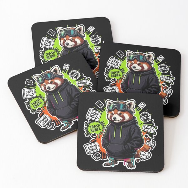 Item preview, Kawaii Cyber Red Panda Streetwear Urban art designed and sold by PoleksGraphics.