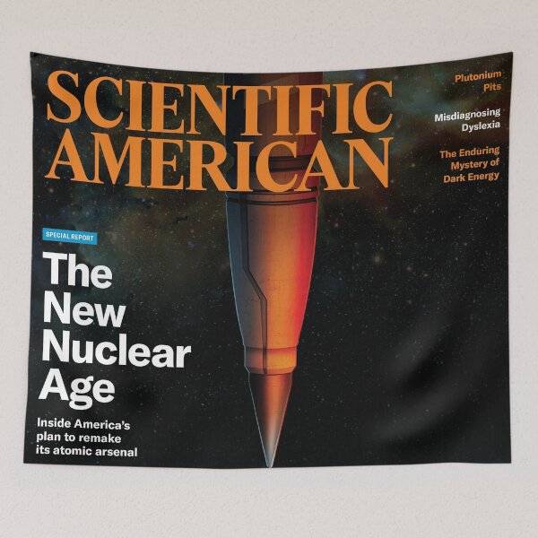Item preview, Scientific American Magazine Cover Fan Art Original Custom Vintage Science Physics Biology Poster Wall Art Tee Design designed and sold by Cool Robot Bro..