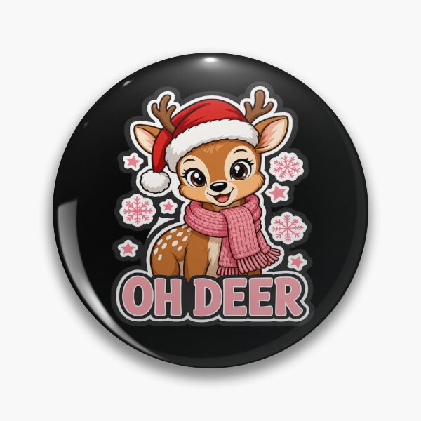Item preview, Oh Deer Cute Christmas Fawn Pink Bow designed and sold by Design Vibras.