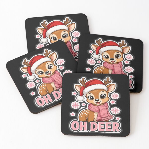 Item preview, Oh Deer Cute Christmas Fawn Pink Bow designed and sold by Design Vibras.