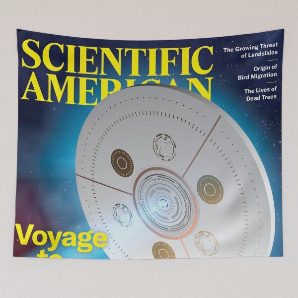 Item preview, Scientific American Magazine Cover Fan Art Original Custom Vintage Science Physics Biology Poster Wall Art Tee Design designed and sold by Cool Robot Bro..