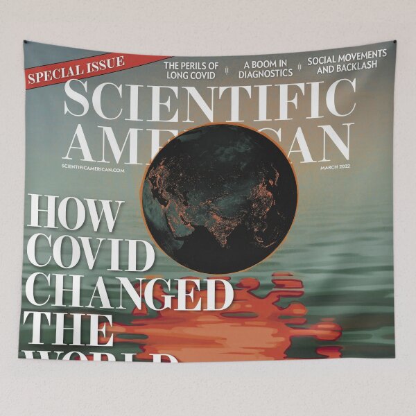 Item preview, Scientific American Magazine Cover Fan Art Original Custom Vintage Science Physics Biology Poster Wall Art Tee Design designed and sold by Cool Robot Bro..