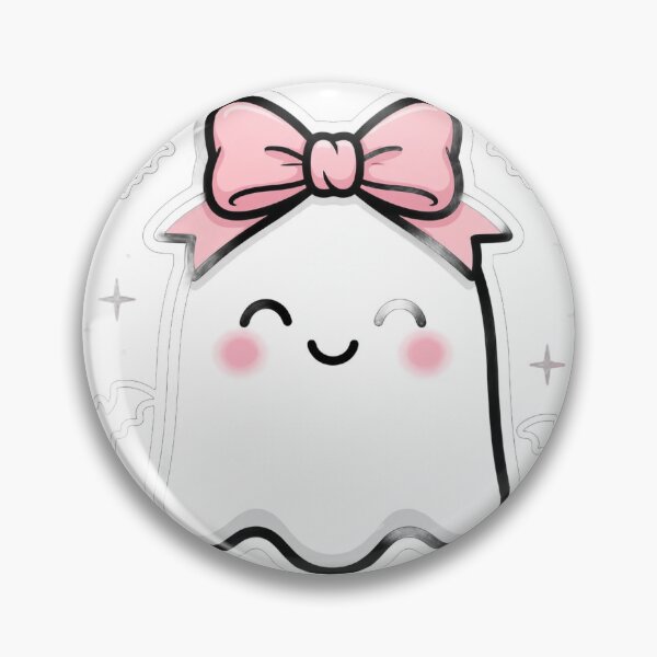 Item preview, Coquette Ghost With Pink Bow | Cute Halloween Sticker designed and sold by Neshmi.