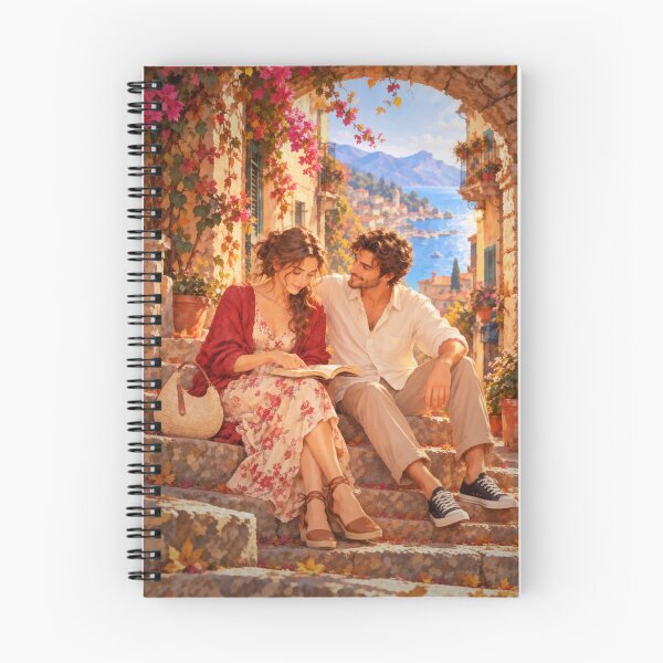 Item preview,  Romantic Couple Reading on the Mediterranean Coast designed and sold by DudasAmiles.