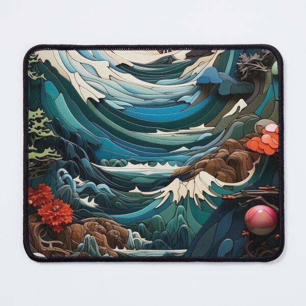 Item preview, Japanese Paper Cut Landscape – Layered Mountain Sunset Art designed and sold by frantuliuss.