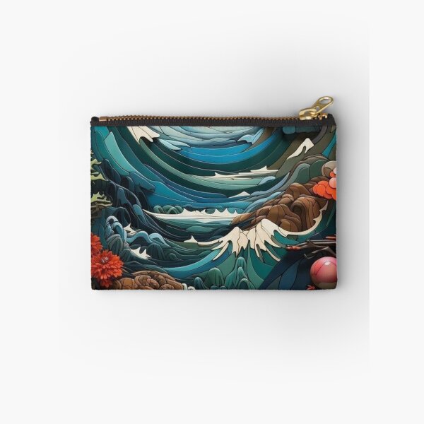 Item preview, Japanese Paper Cut Landscape – Layered Mountain Sunset Art designed and sold by frantuliuss.