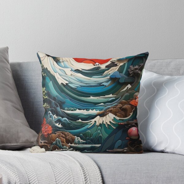 Item preview, Japanese Paper Cut Landscape – Layered Mountain Sunset Art designed and sold by frantuliuss.