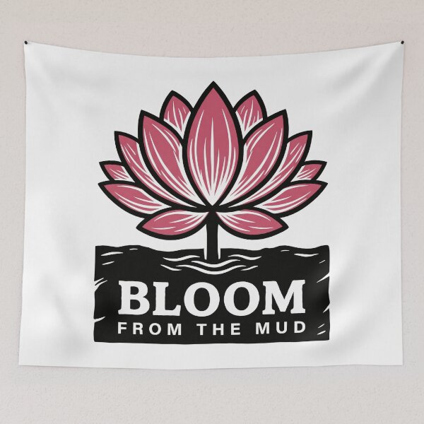 Item preview, Lotus Flower Linocut, Pink Bloom Rising From the Mud designed and sold by Osmose-Studio.