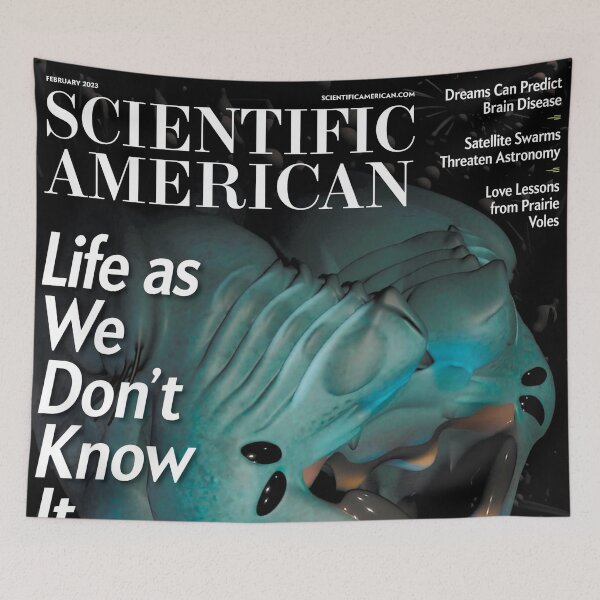 Item preview, Scientific American Magazine Cover Fan Art Original Custom Vintage Science Physics Biology Poster Wall Art Tee Design designed and sold by Cool Robot Bro..