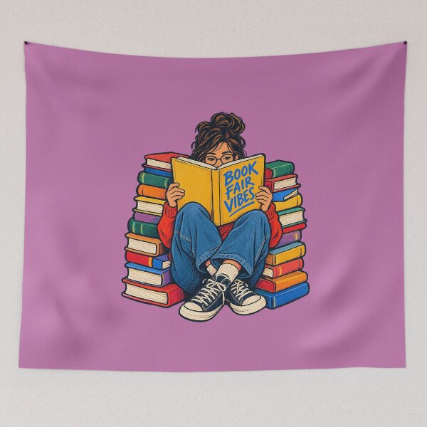 Item preview, Book Fair Vibes – Book Lover Girl Reading. designed and sold by Endless7Art.