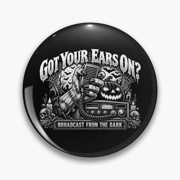 Item preview, Got Your Ears On Broadcast From The Dark - Black and White Monster CB Radio Art designed and sold by NomadForge.