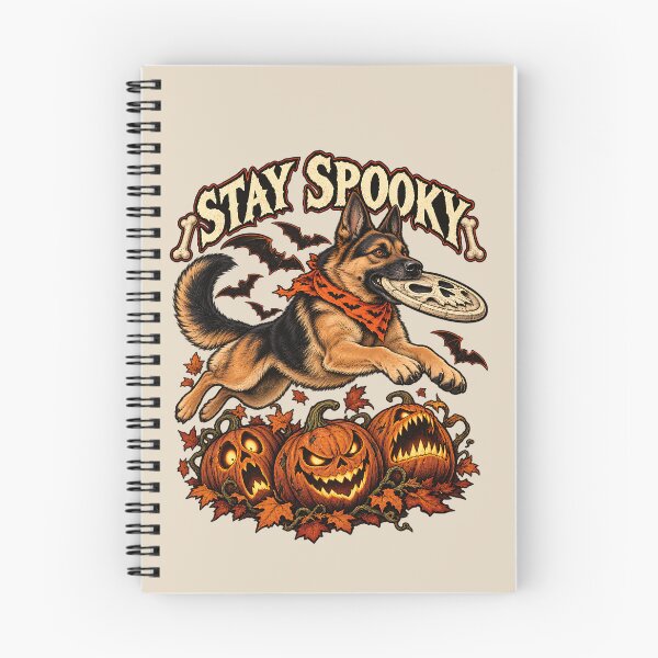 Item preview, Stay Spooky German Shepherd Catching Skull Frisbee designed and sold by MythicCotton.