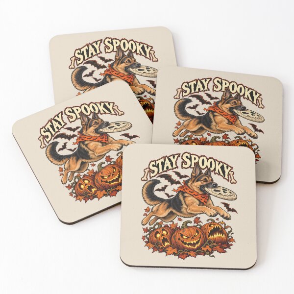 Item preview, Stay Spooky German Shepherd Catching Skull Frisbee designed and sold by MythicCotton.