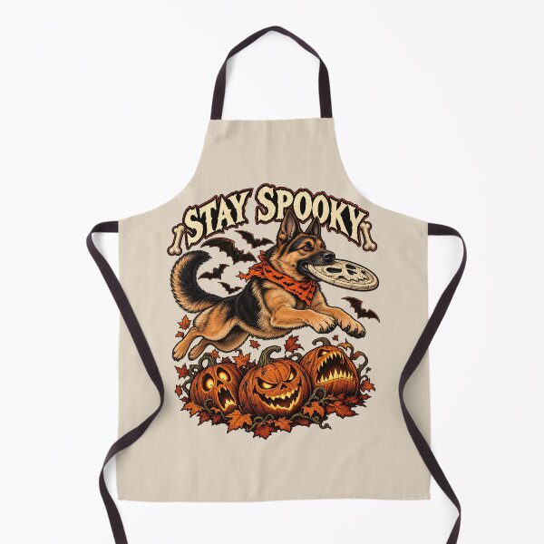 Item preview, Stay Spooky German Shepherd Catching Skull Frisbee designed and sold by MythicCotton.