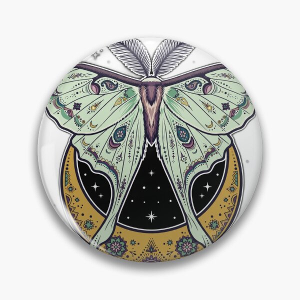 Item preview, Luna Moth Crescent Moon | Whimsigoth Celestial Sticker designed and sold by Neshmi.