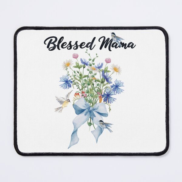 Item preview, Blessed Mama with Wildflower Bouquet with Bow & Birds designed and sold by JeweledDesigns.