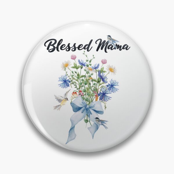 Item preview, Blessed Mama with Wildflower Bouquet with Bow & Birds designed and sold by JeweledDesigns.