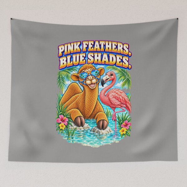 Item preview, Pink Feathers. Blue Shades – Funny Camel T-Shirt Animal Graphic Camel T-Shirt designed and sold by Camel & Quirk.