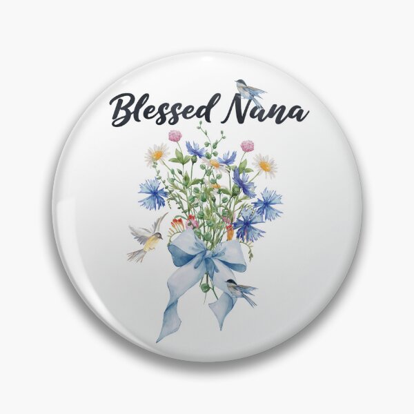 Item preview, Blessed Nana with Wildflower Bouquet with Bow & Birds designed and sold by JeweledDesigns.