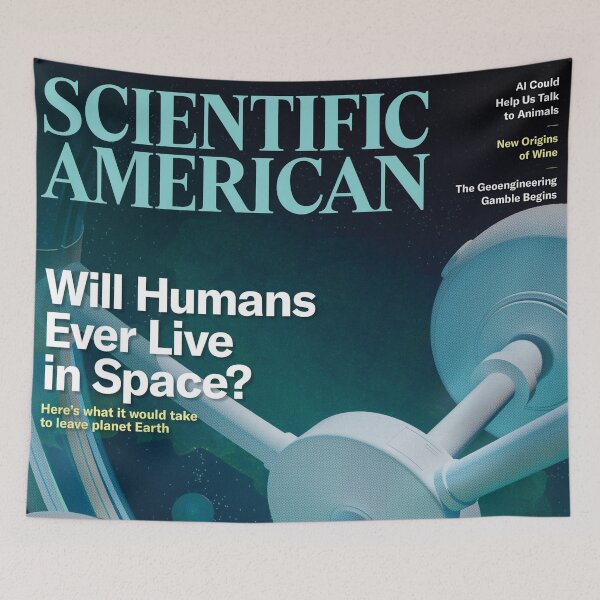 Item preview, Scientific American Magazine Cover Fan Art Original Custom Vintage Science Physics Biology Poster Wall Art Tee Design designed and sold by Cool Robot Bro..