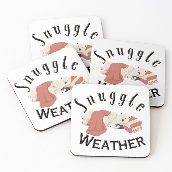 Item preview, Cute Cozy Polar Bear and Penguin Snuggle Weather | Dark Ink Edition designed and sold by SunandShade.