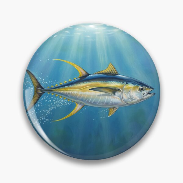 Item preview, Yellowfin Tuna Illustration – Saltwater Legends Fishing Art designed and sold by Northbound Trail.