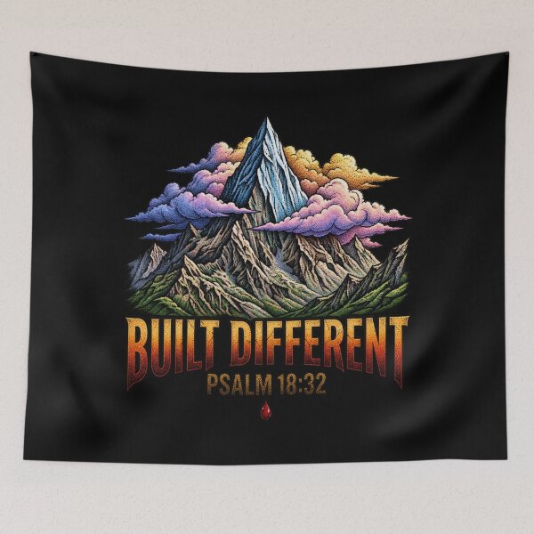Item preview, Built Different Mountain Psalm 18:32 Art designed and sold by Francisbb.