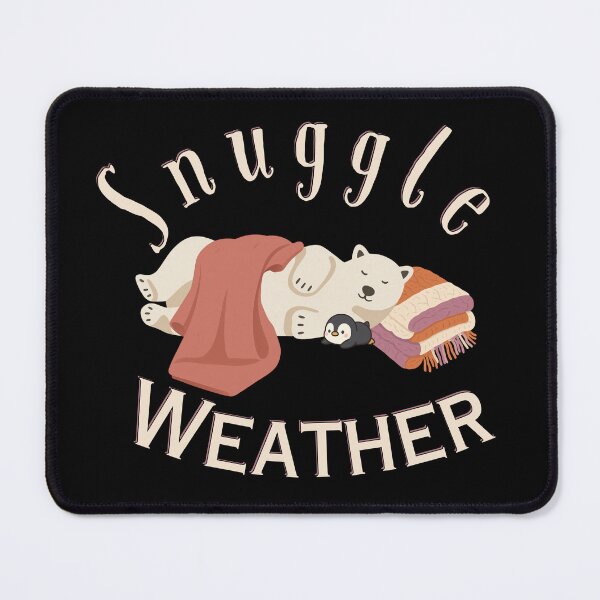 Item preview, Cute Cozy Polar Bear and Penguin Snuggle Weather | Light Ink Edition designed and sold by SunandShade.