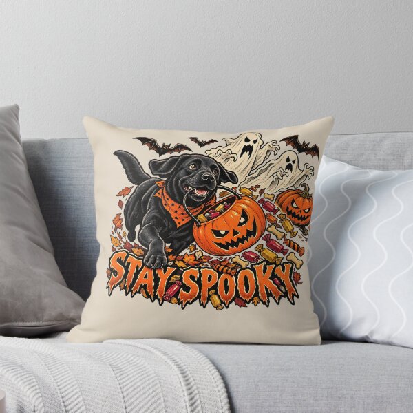 Item preview, Stay Spooky Black Lab Trick or Treat Candy Bucket designed and sold by MythicCotton.