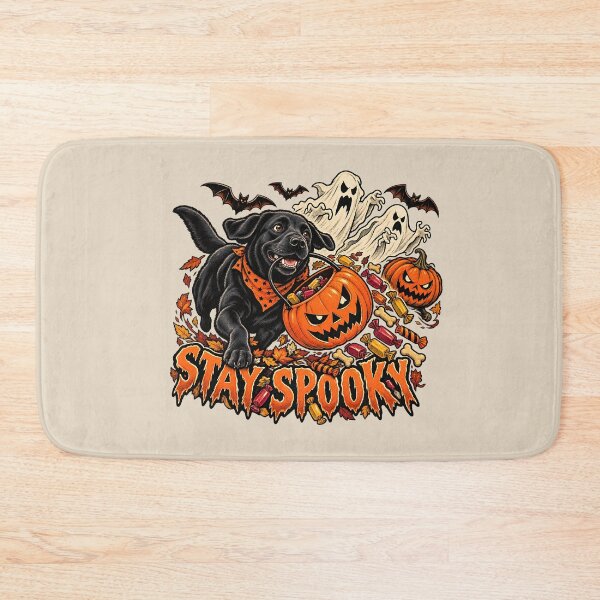 Item preview, Stay Spooky Black Lab Trick or Treat Candy Bucket designed and sold by MythicCotton.
