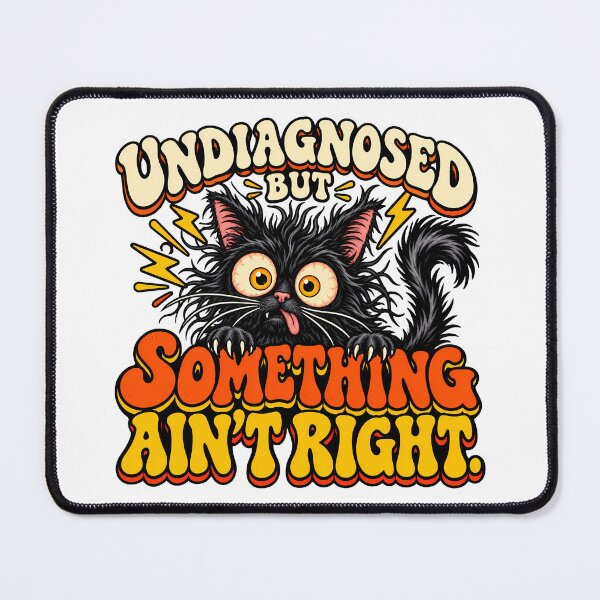 Item preview, Undiagnosed But Something Ain't Right Funny Black Cat Retro designed and sold by Photo-Sphere101.