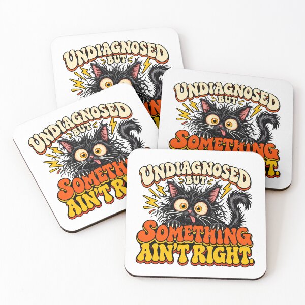 Item preview, Undiagnosed But Something Ain't Right Funny Black Cat Retro designed and sold by Photo-Sphere101.