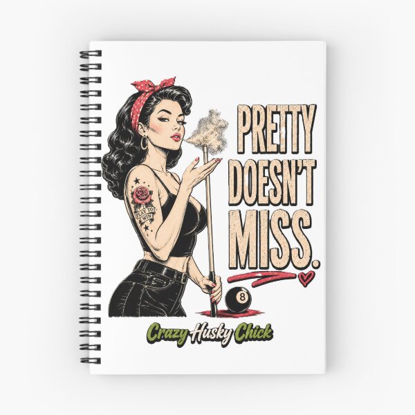 Item preview, Pretty Doesn't Miss | Funny Women's Pool Player Billiards Design designed and sold by Crazyhuskychick.