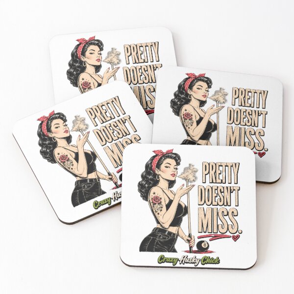 Item preview, Pretty Doesn't Miss | Funny Women's Pool Player Billiards Design designed and sold by Crazyhuskychick.