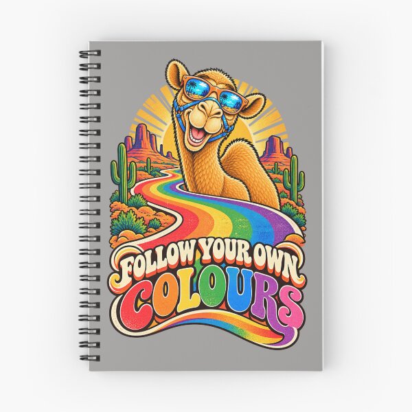 Item preview, FOLLOW YOUR OWN COLOURS – Retro Rainbow Road Pride Camel – Funny Camel T-Shirt Animal Graphic Camel T-Shirt designed and sold by Camel & Quirk.