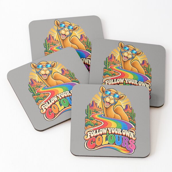 Item preview, FOLLOW YOUR OWN COLOURS – Retro Rainbow Road Pride Camel – Funny Camel T-Shirt Animal Graphic Camel T-Shirt designed and sold by Camel & Quirk.