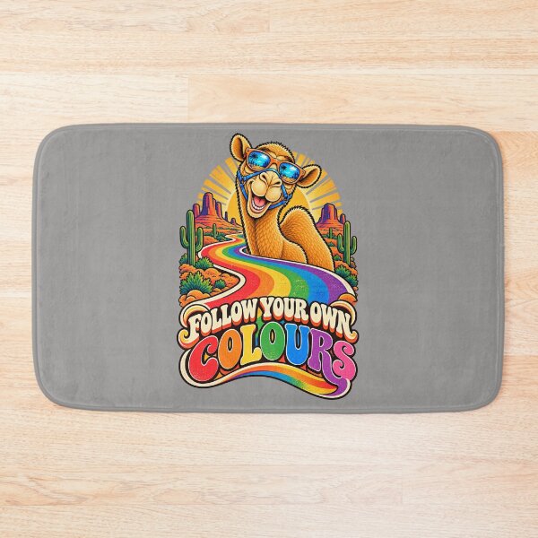 Item preview, FOLLOW YOUR OWN COLOURS – Retro Rainbow Road Pride Camel – Funny Camel T-Shirt Animal Graphic Camel T-Shirt designed and sold by Camel & Quirk.