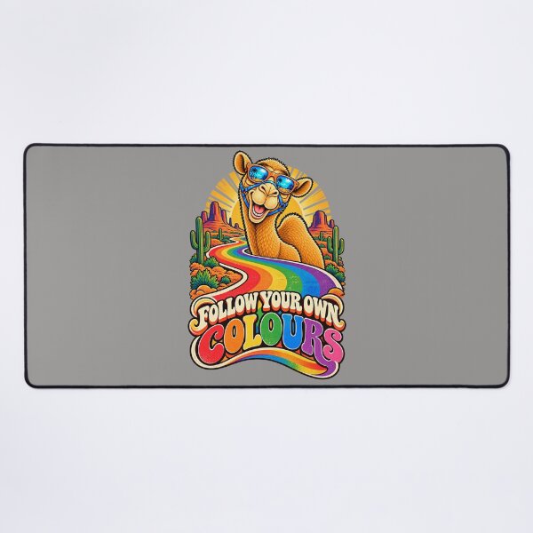 Item preview, FOLLOW YOUR OWN COLOURS – Retro Rainbow Road Pride Camel – Funny Camel T-Shirt Animal Graphic Camel T-Shirt designed and sold by Camel & Quirk.