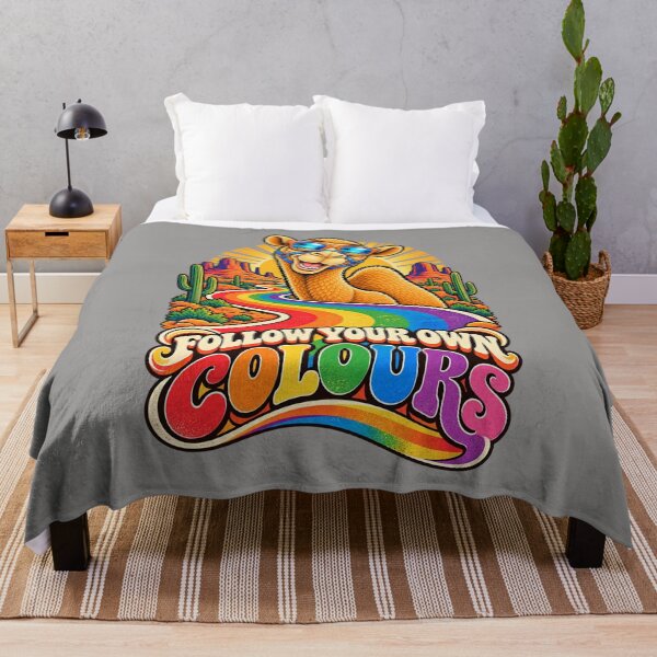 Item preview, FOLLOW YOUR OWN COLOURS – Retro Rainbow Road Pride Camel – Funny Camel T-Shirt Animal Graphic Camel T-Shirt designed and sold by Camel & Quirk.