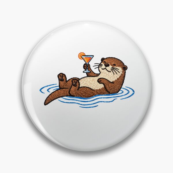 Item preview, Cute Otter Floating With Cocktail Summer Vacation Vibes designed and sold by Moizento.