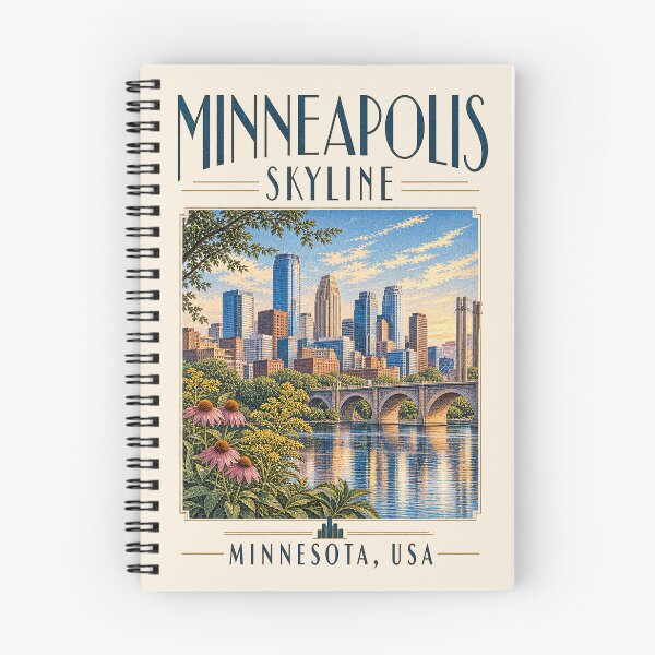 Aperçu de l'œuvre Vue panoramique de Minneapolis, Minneapolis, Minnesota [Illustration vintage] créée et vendue par elektronen.
