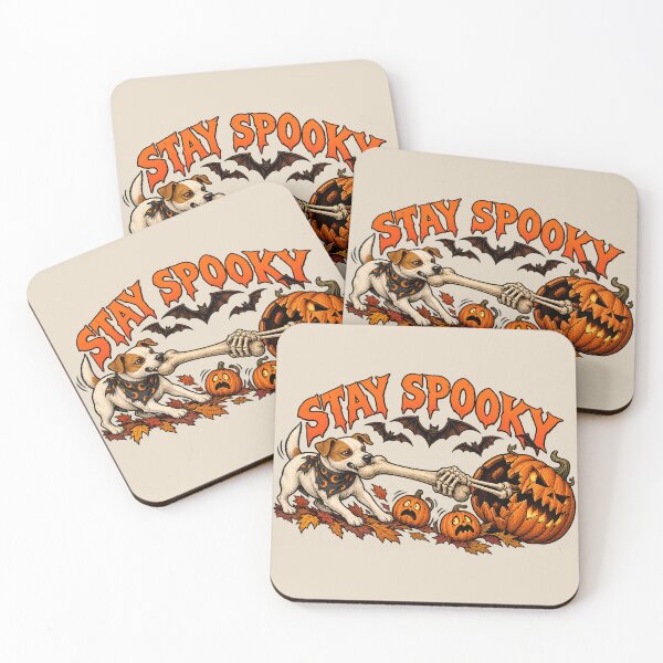 Item preview, Stay Spooky Terrier Dog vs Skeleton Bone Tug designed and sold by MythicCotton.