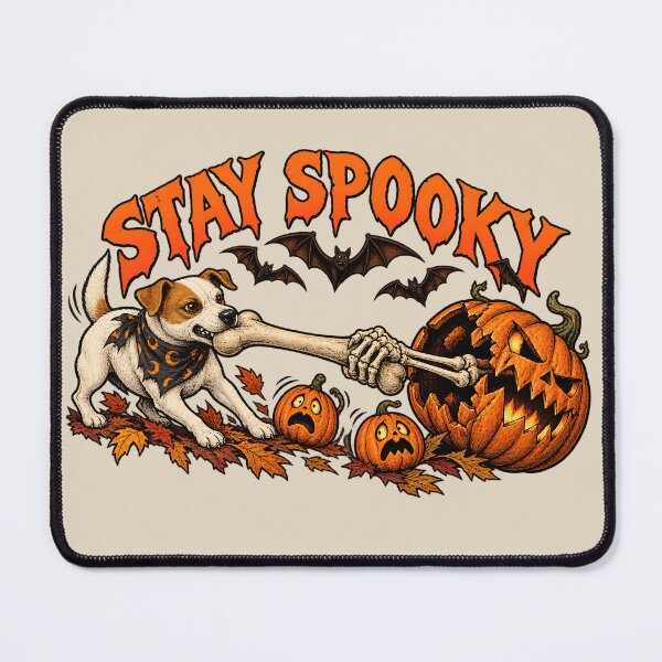 Item preview, Stay Spooky Terrier Dog vs Skeleton Bone Tug designed and sold by MythicCotton.