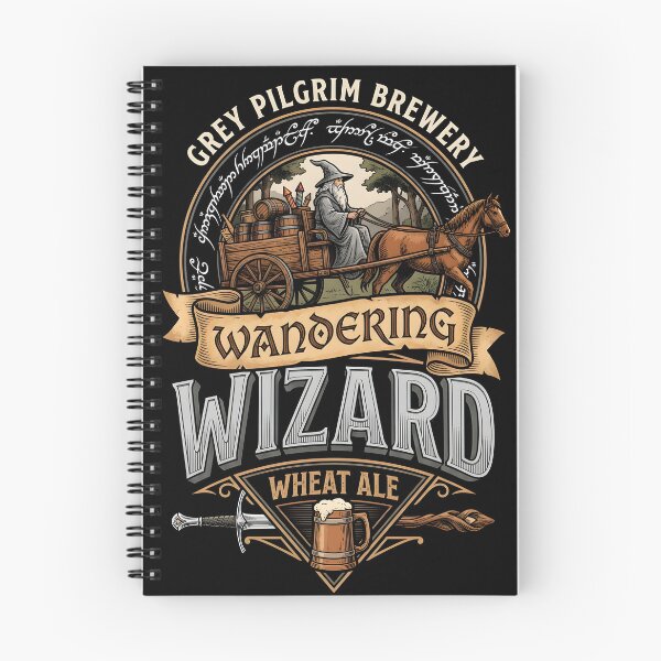 Item preview, Grey Pilgrim Brewery Wandering Wizard Wheat Ale - Fantasy Beer Parody Art designed and sold by Overlord Kingdom.