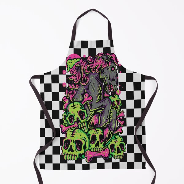 Item preview, Checkered Zombie Horse and Skulls designed and sold by Side By Side Studio.