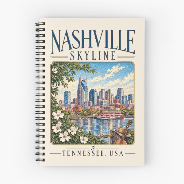 Item preview, Nashville Skyline, Tennessee, USA [Vintage Illustration] designed and sold by elektronen.