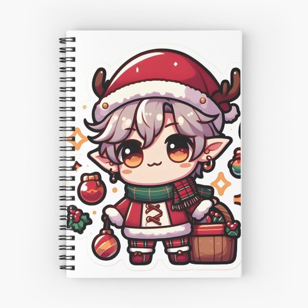 Aperçu de l'œuvre Elfe Kawaii de Noël et d'anime créée et vendue par StickyGuys.