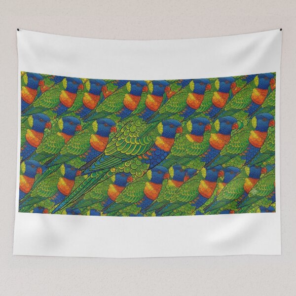 Item preview, Rainbow Lorikeet Tessellation designed and sold by Melanie's Midnight Marvels.